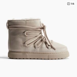 H&M Women’s Lace-Up faux suede/shearling bootie